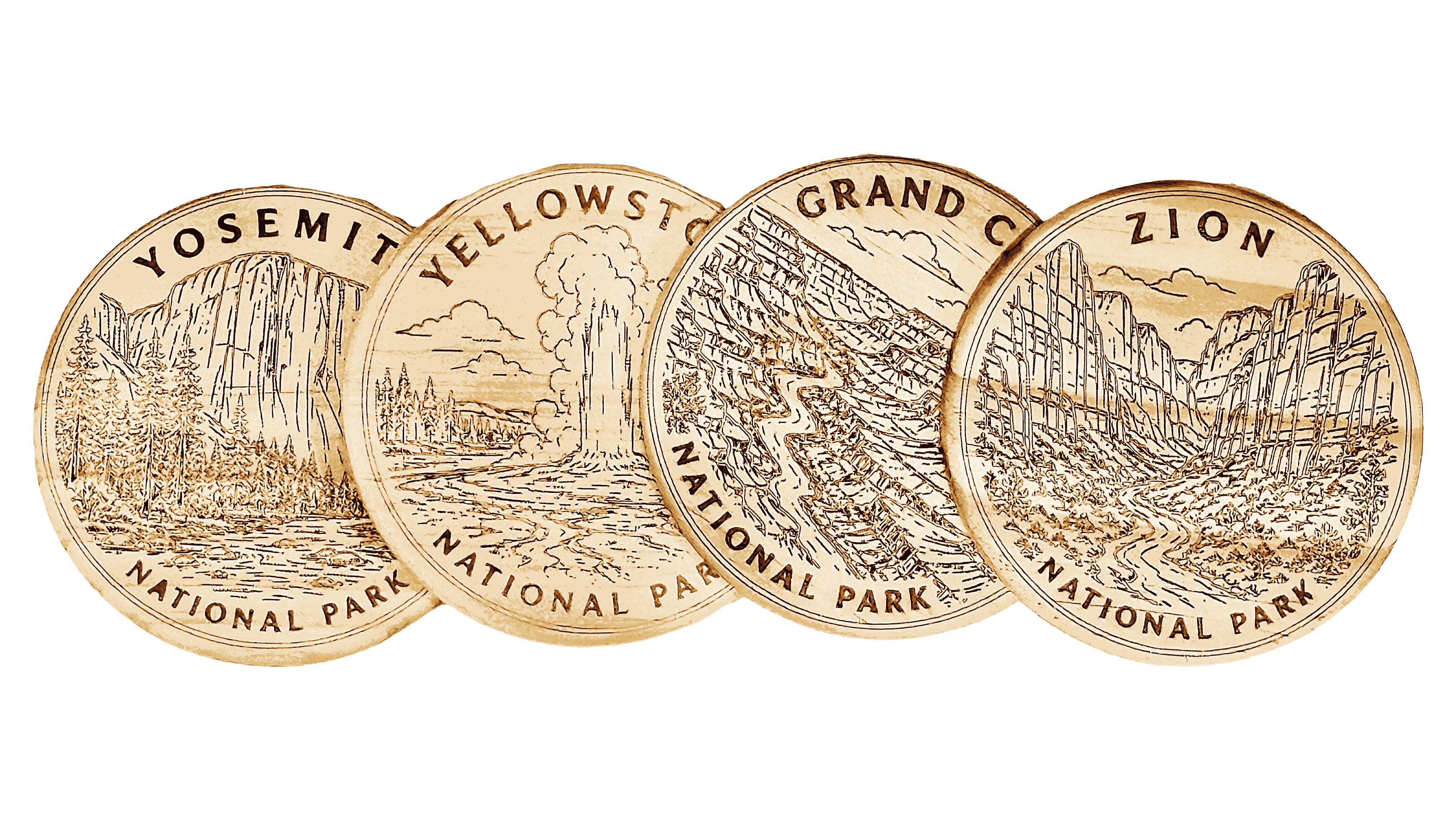 National Parks Coasters Set